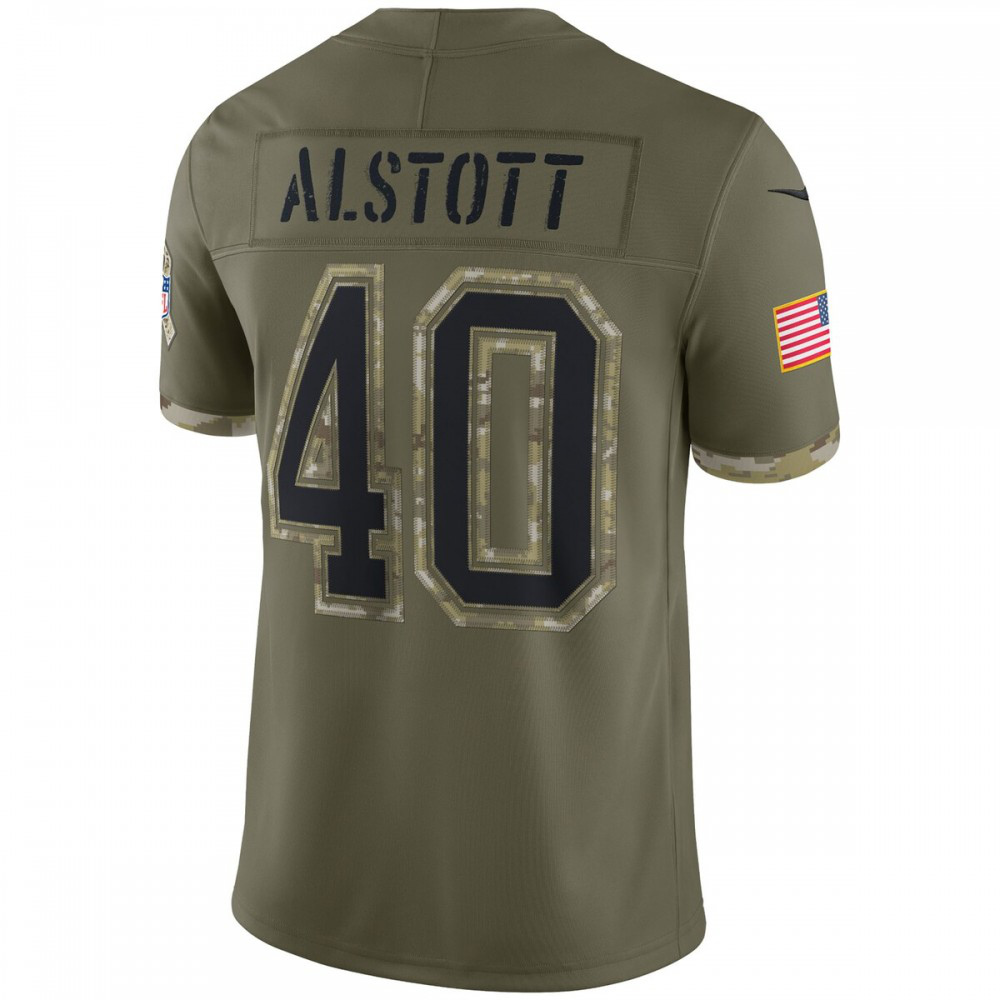 Mike Alstott Tampa Bay Buccaneers 2022 Salute To Service Retired Player Limited Jersey - Olive-GridironStore